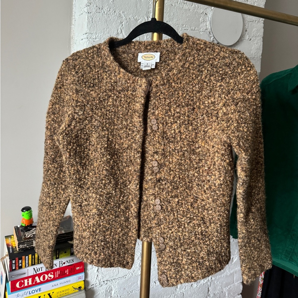 Vintage Talbots brown wool and polyester cardigan